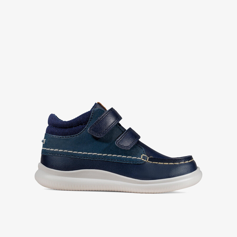 crest tuktu peuter - marineblauw leer