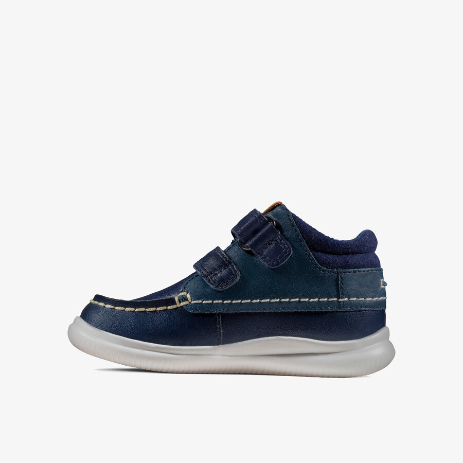crest tuktu peuter - marineblauw leer