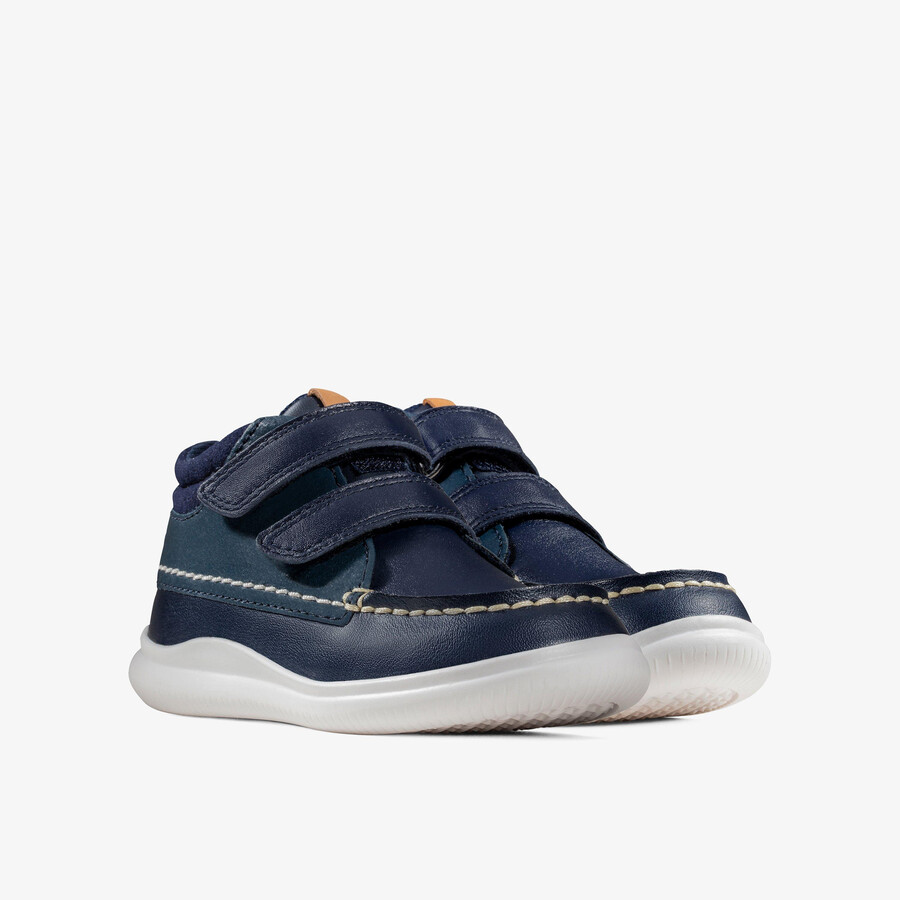 crest tuktu peuter - marineblauw leer