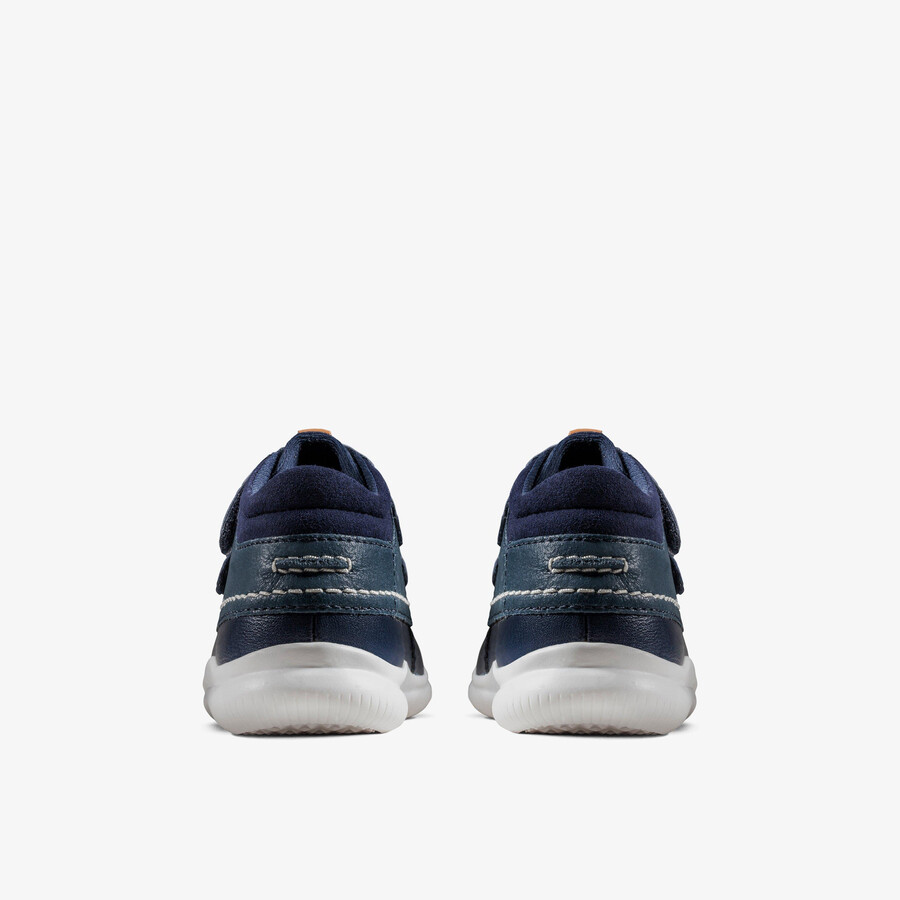 crest tuktu peuter - marineblauw leer