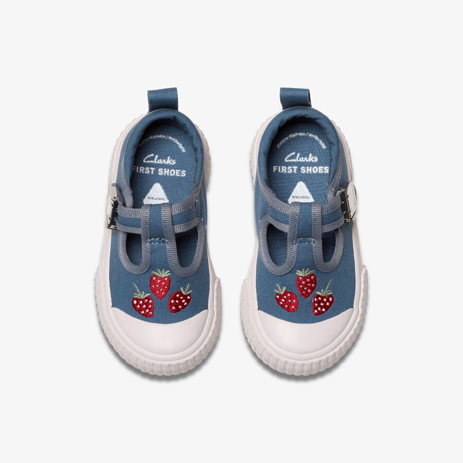 foxing berry peuter - blauw canvas