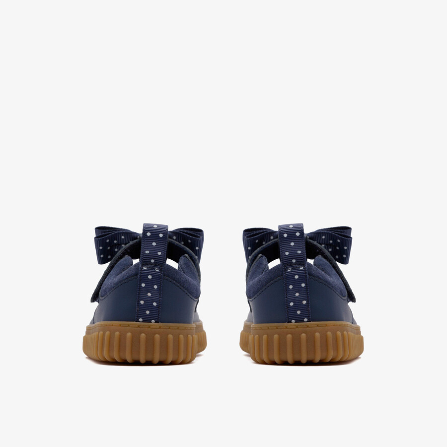 cove bow peuter - marineblauw leer