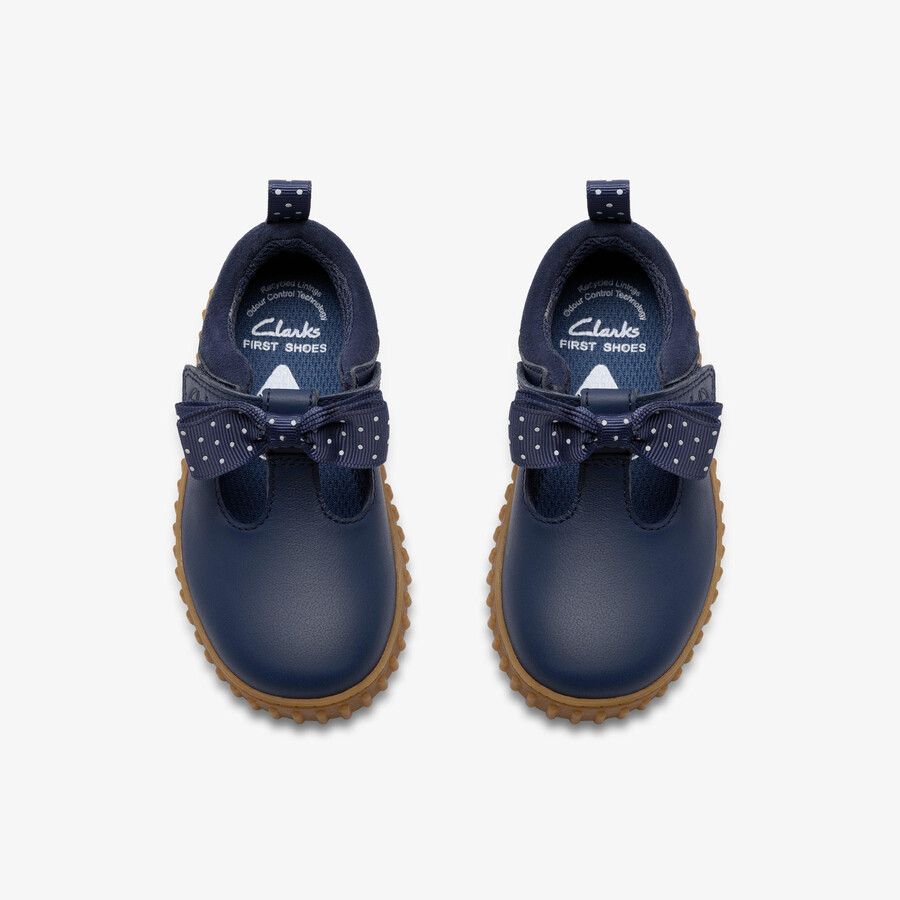 cove bow peuter - marineblauw leer