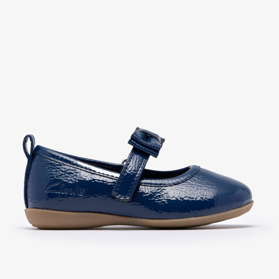 charm bow peuter - marineblauw lakleer