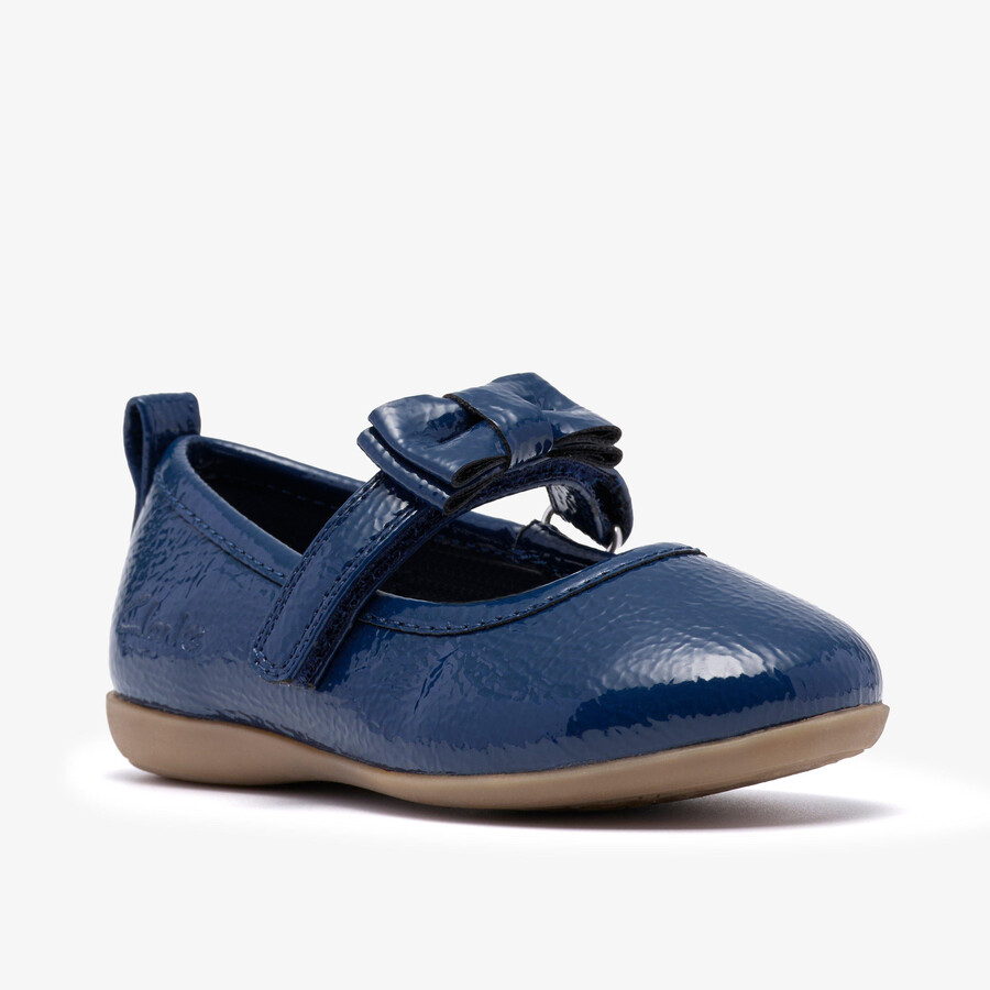 charm bow peuter - marineblauw lakleer