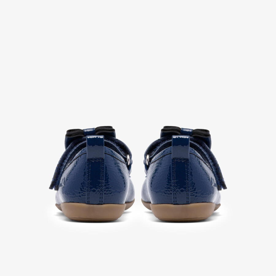 charm bow peuter - marineblauw lakleer