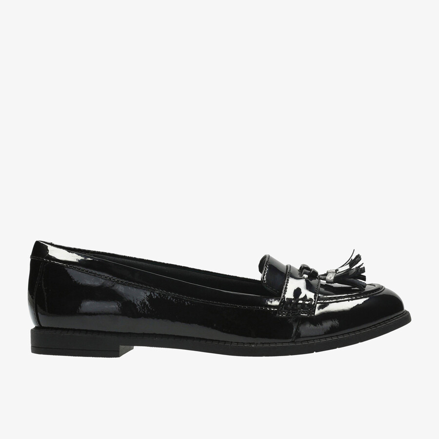 preppy edge bl - zwart lakleer