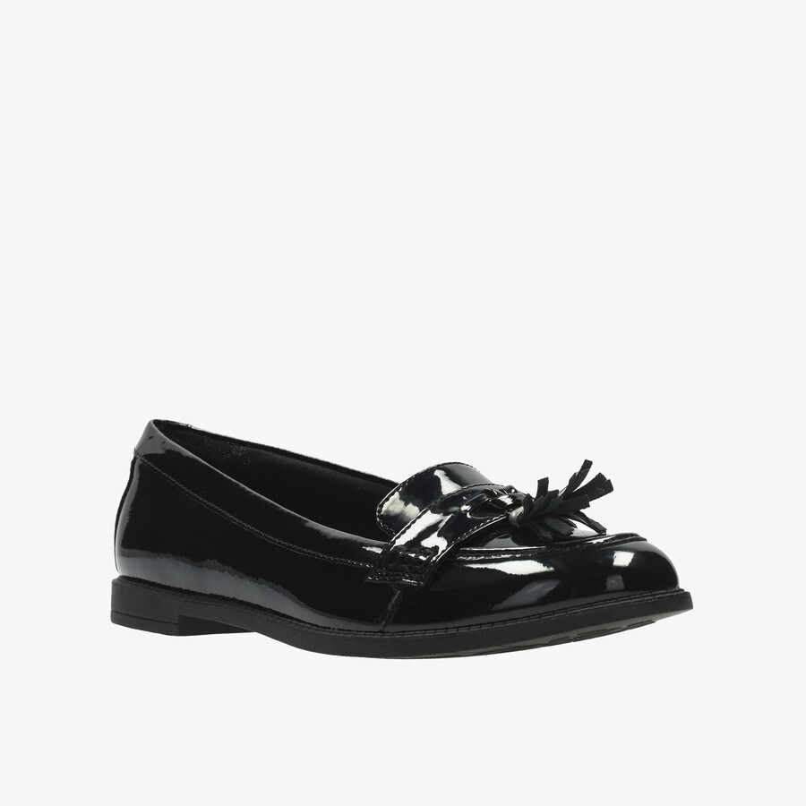 preppy edge bl - zwart lakleer
