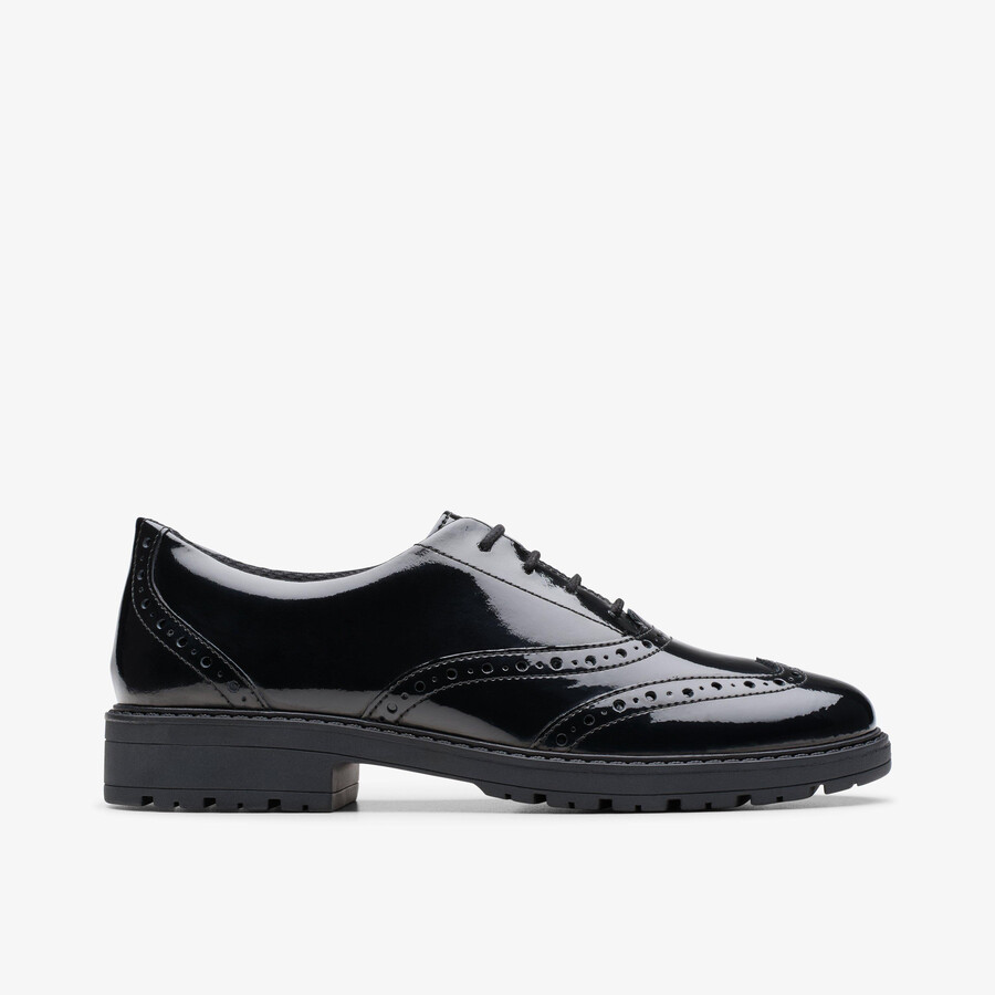 loxham brogue youth - zwart lak