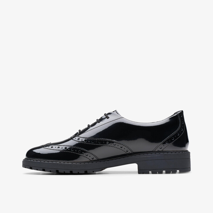 loxham brogue youth - zwart lak