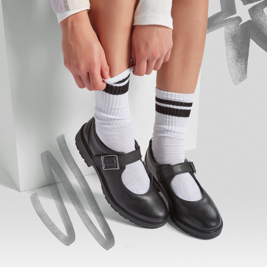 loxham walk jeugd - zwart leer