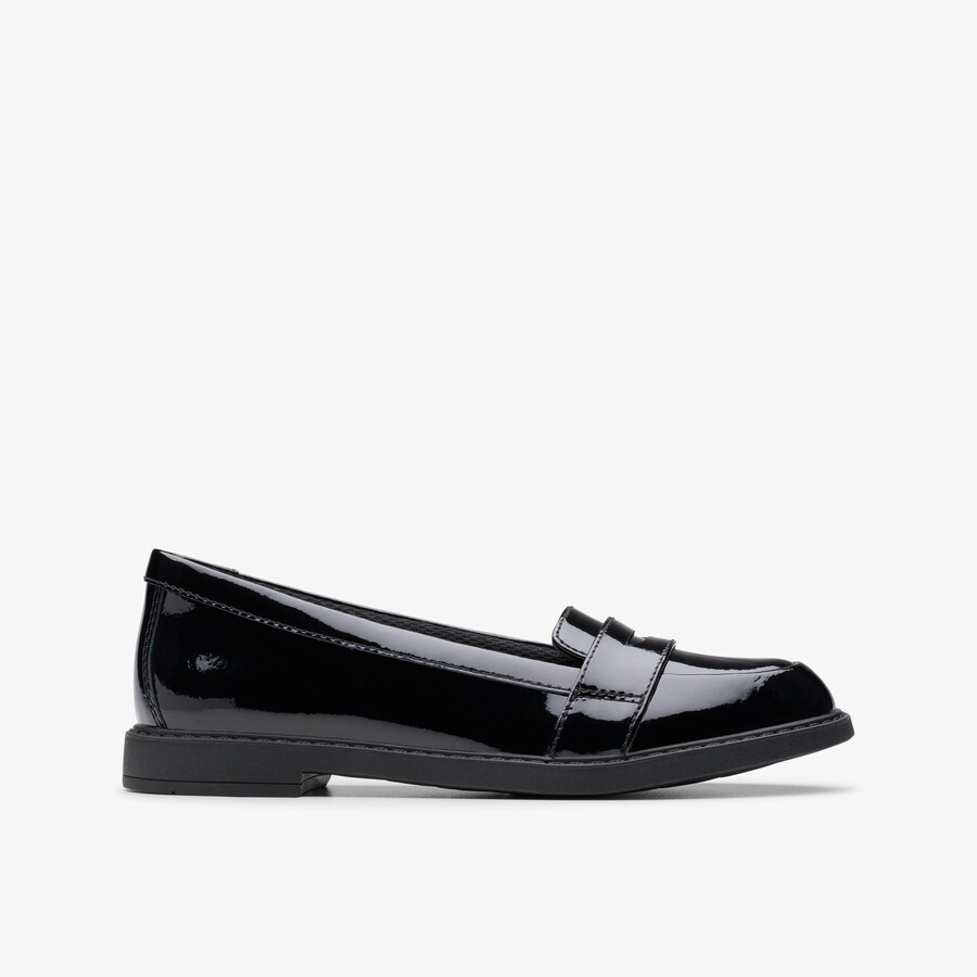 scala loafer kid - zwart lakleer