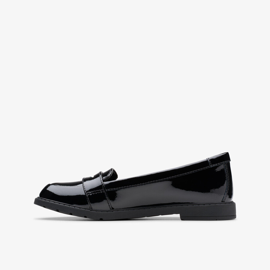 scala loafer kid - zwart lakleer