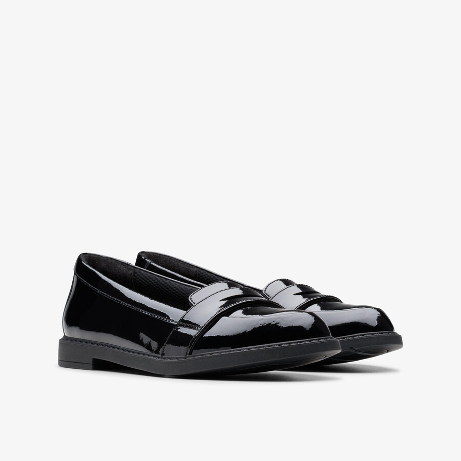 scala loafer kid - zwart lakleer