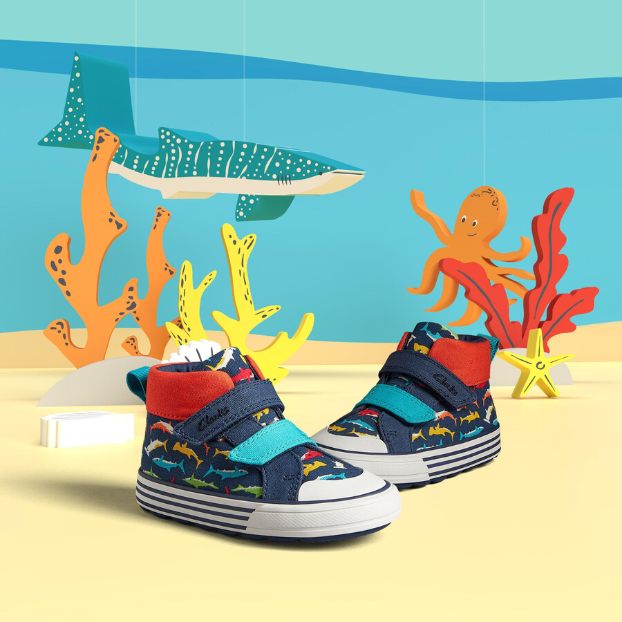 foxing save hi toddler - marineblauwe print