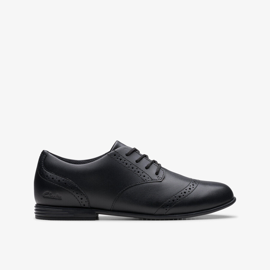 finja brogue older - zwart leer