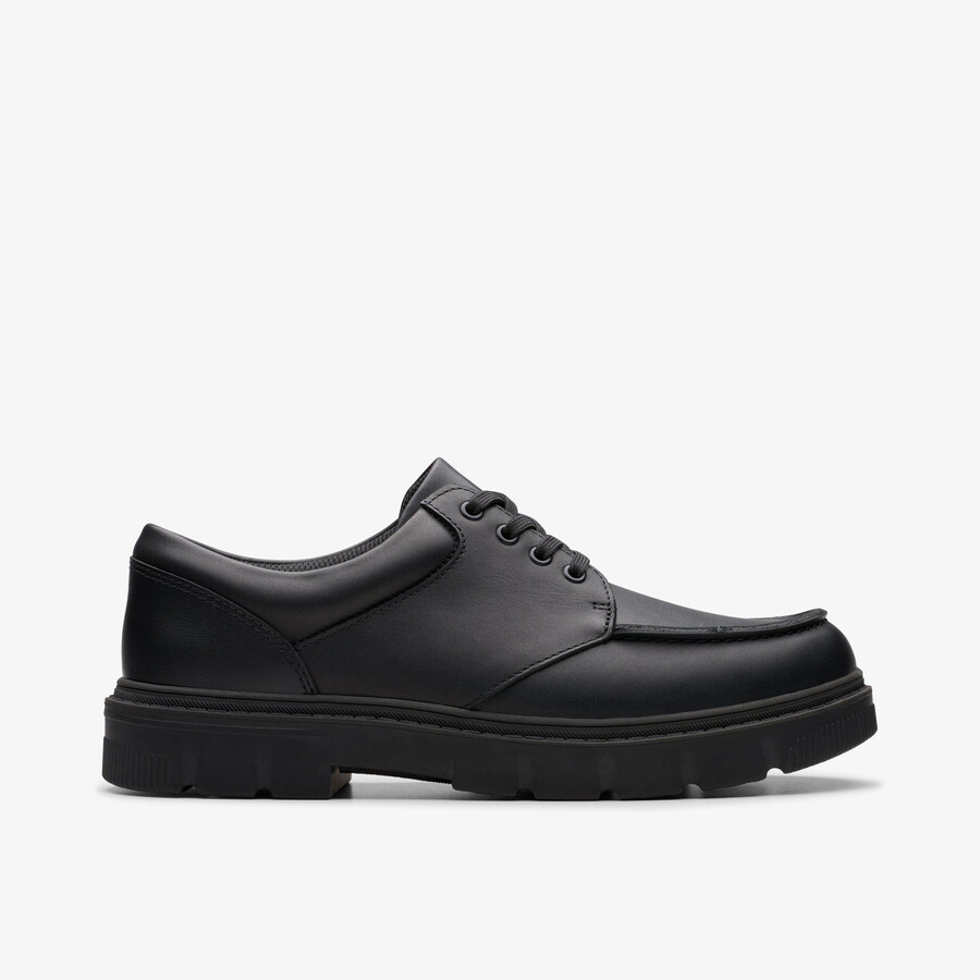 lorcam edge youth - zwart leer