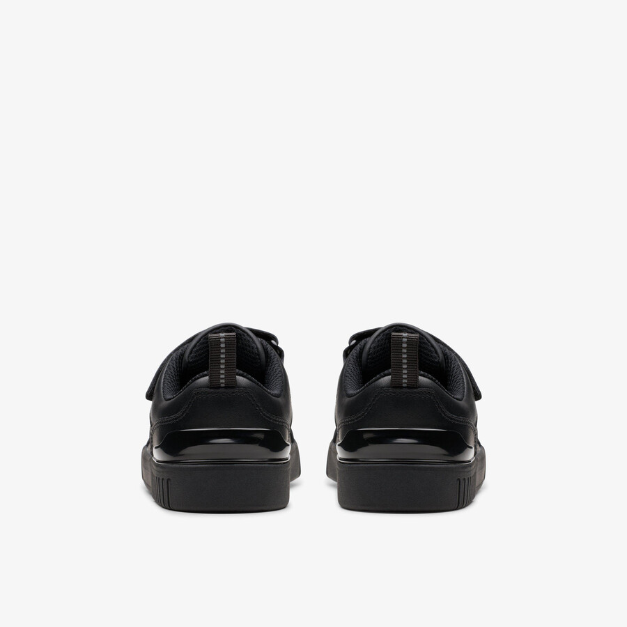 oslo flare kid - zwart leer
