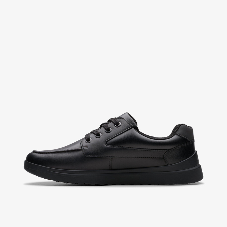 keelan flare youth - zwart leer