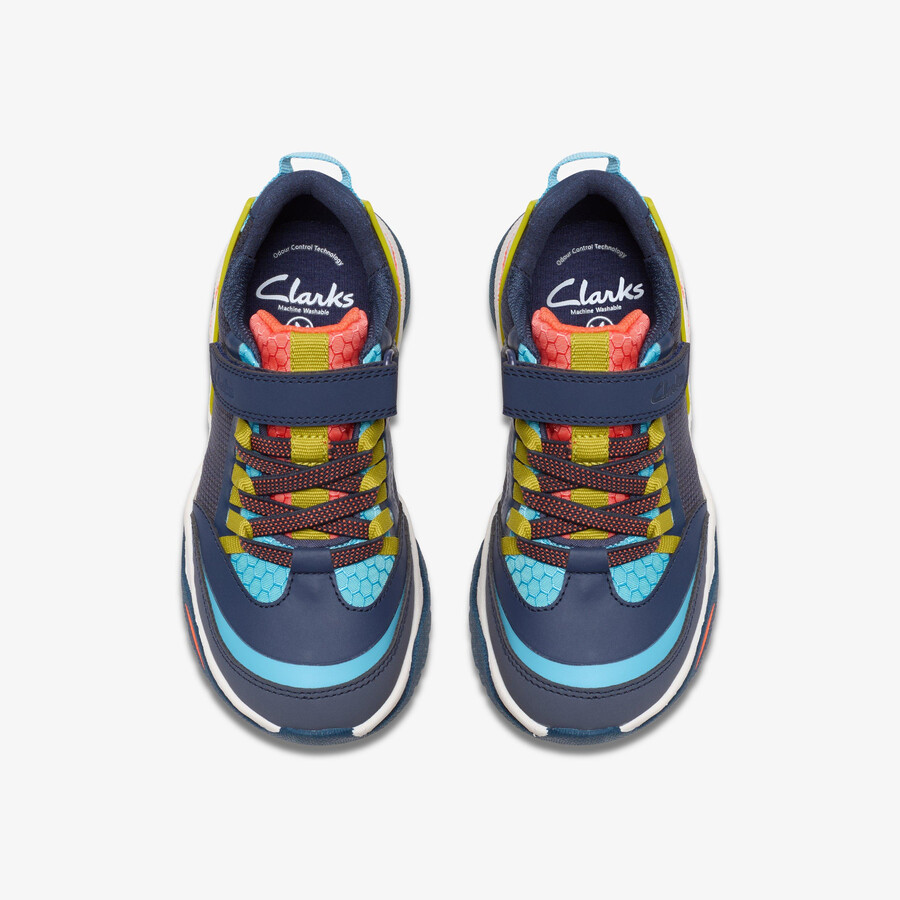 feather track kid - marineblauwe combinatie