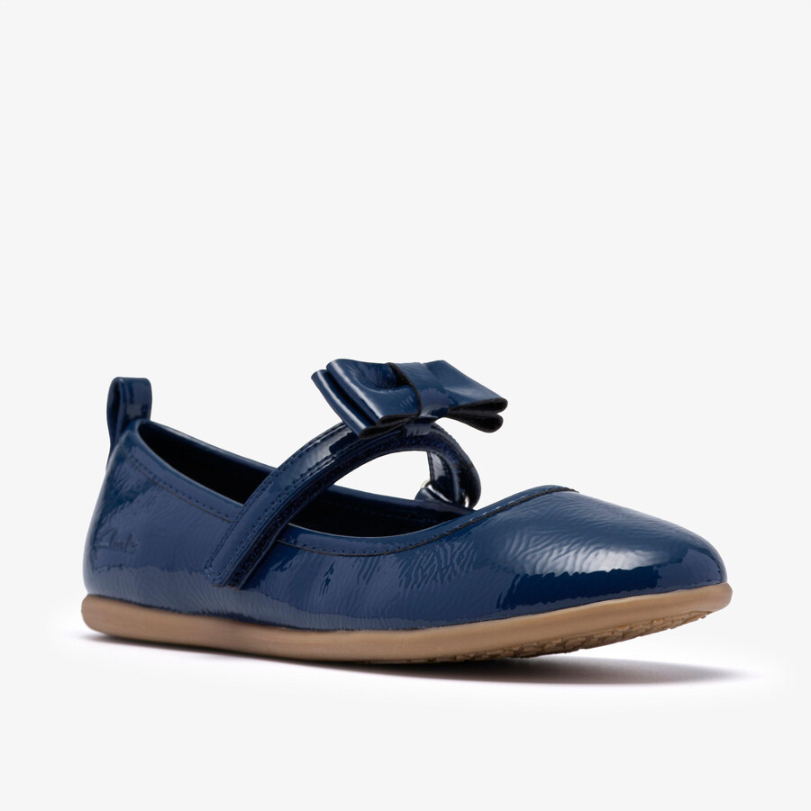 charm bow kid - marineblauw lak
