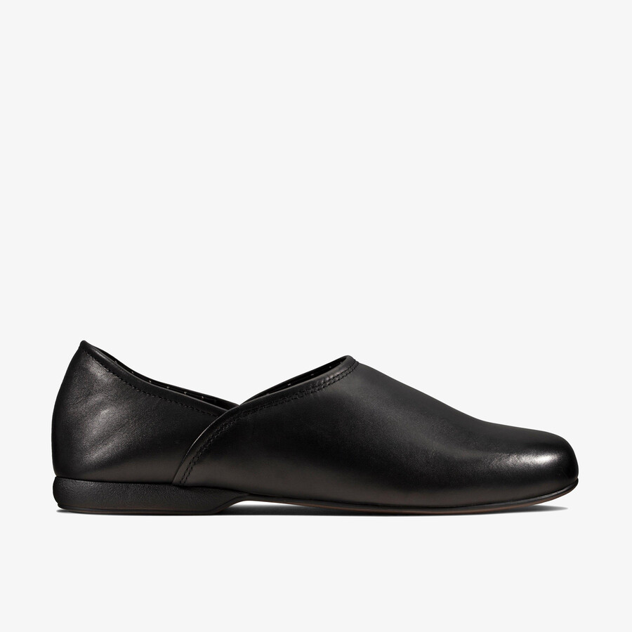 harston elite slipper - zwart leer