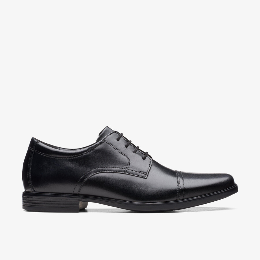 howard cap - zwart leer