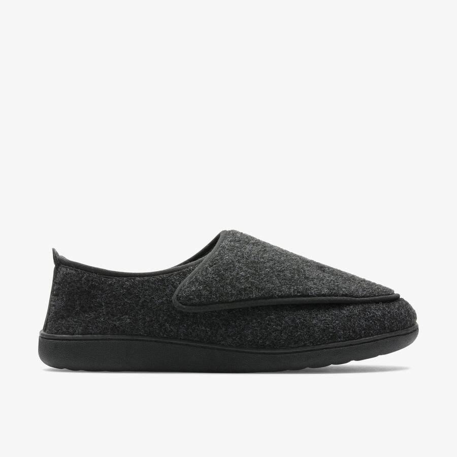 king riptape slipper - donkergrijs vilt