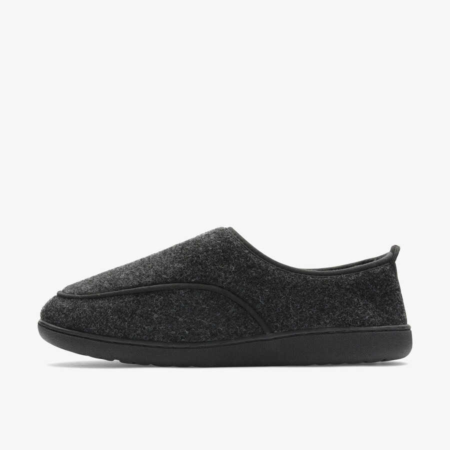 king riptape slipper - donkergrijs vilt