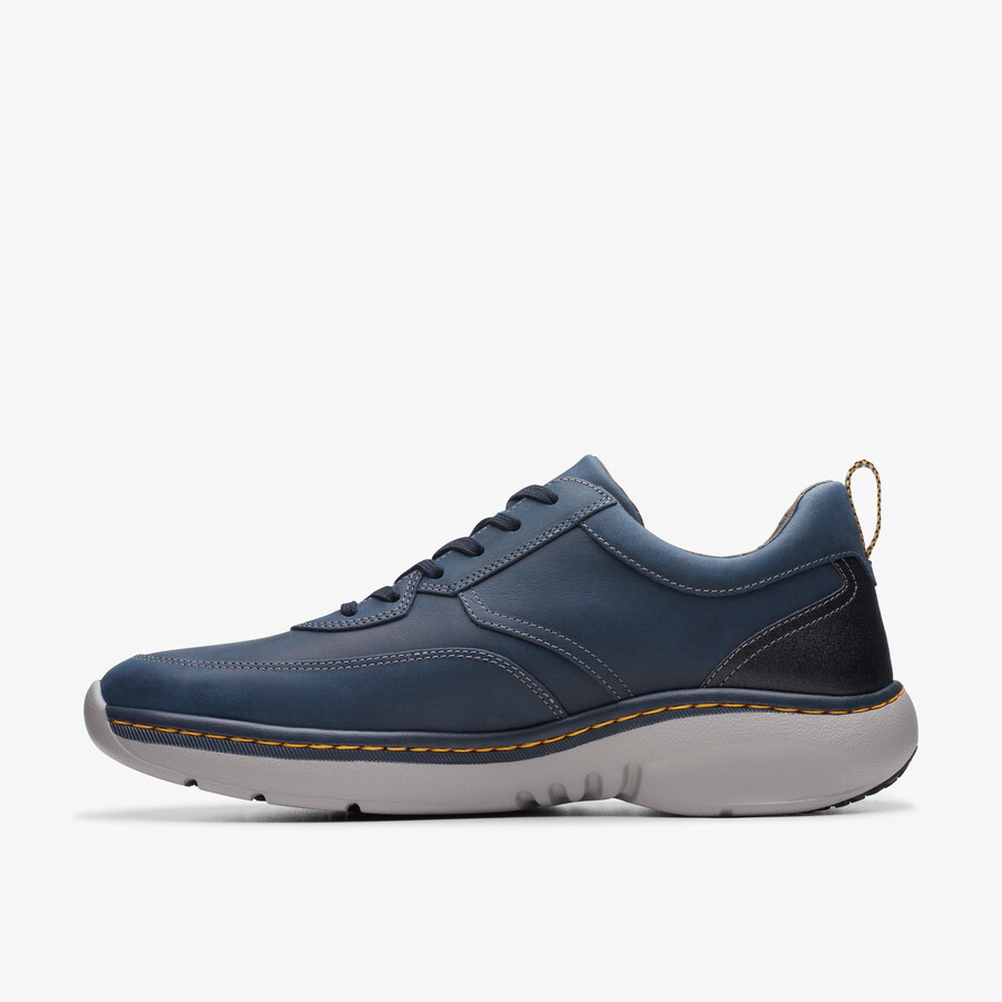 clarks pro lace - marineblauw leer