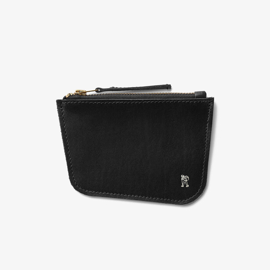 wallabee-munt - zwart leer
