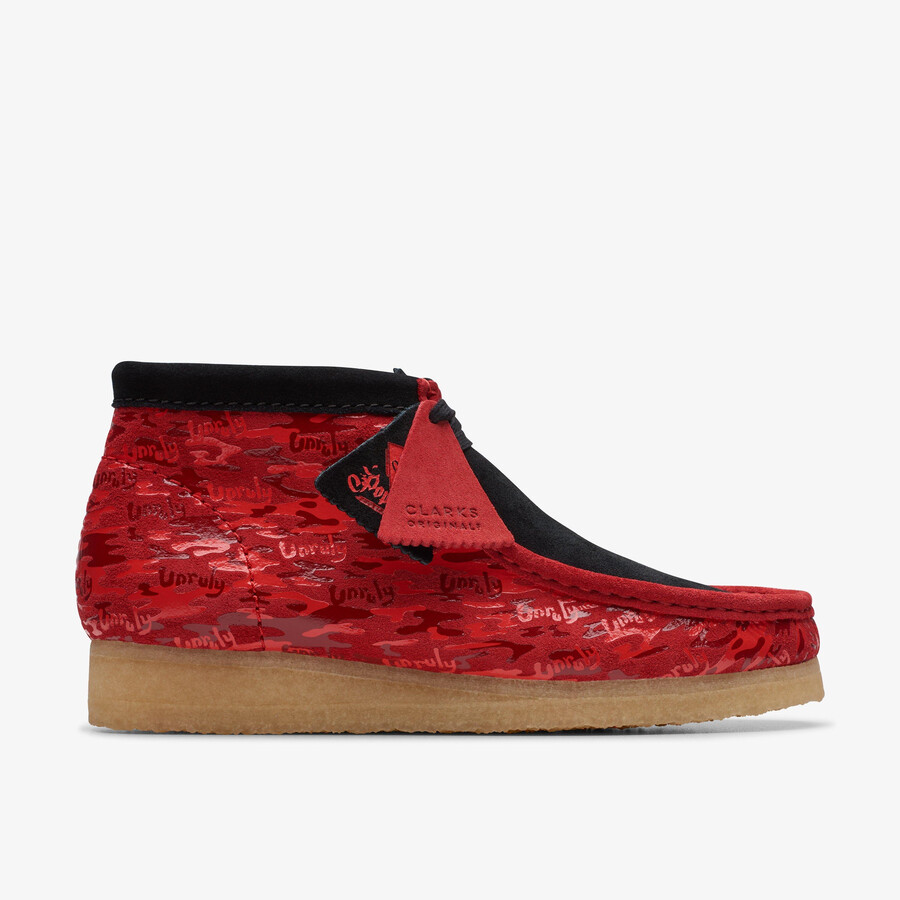 wallabee-laars - rode camouflage