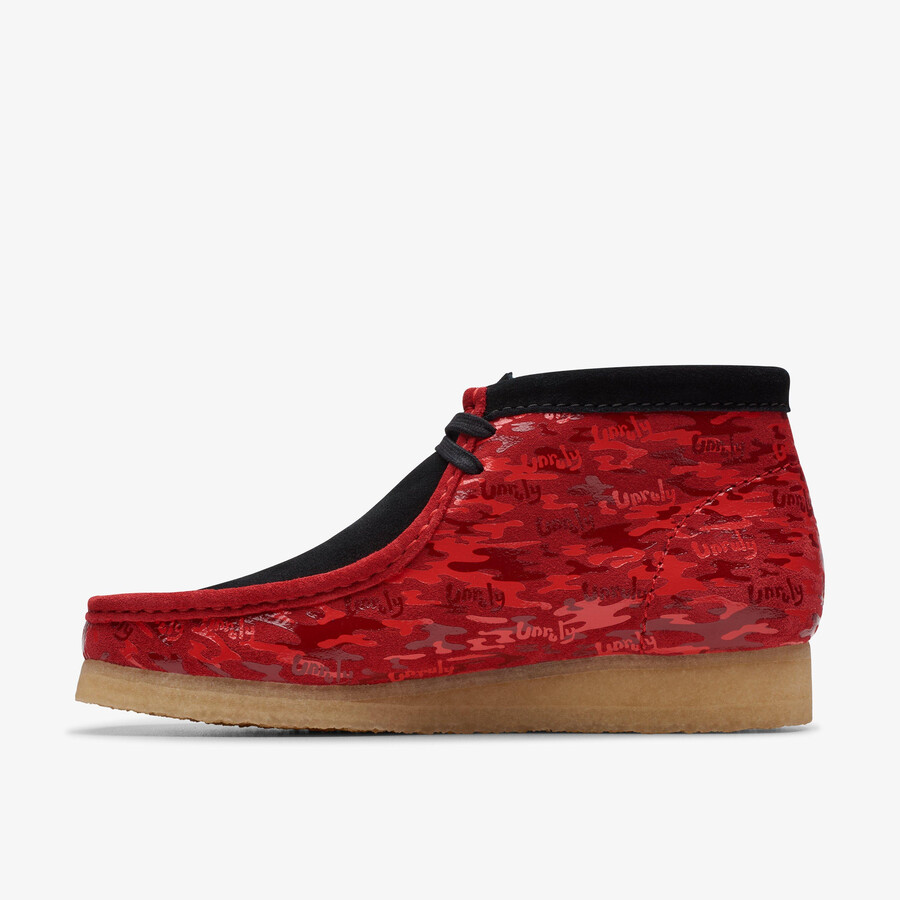 wallabee-laars - rode camouflage