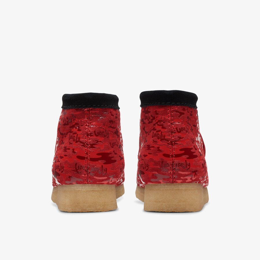 wallabee-laars - rode camouflage