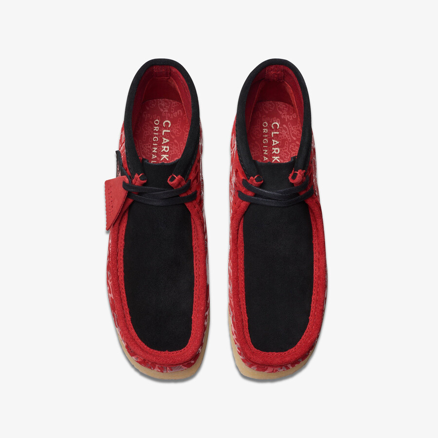 wallabee-laars - rode camouflage