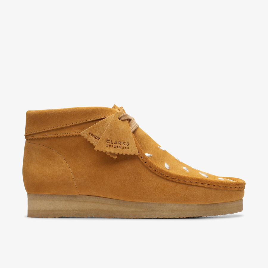 wallabee-laars - bruine borduursels