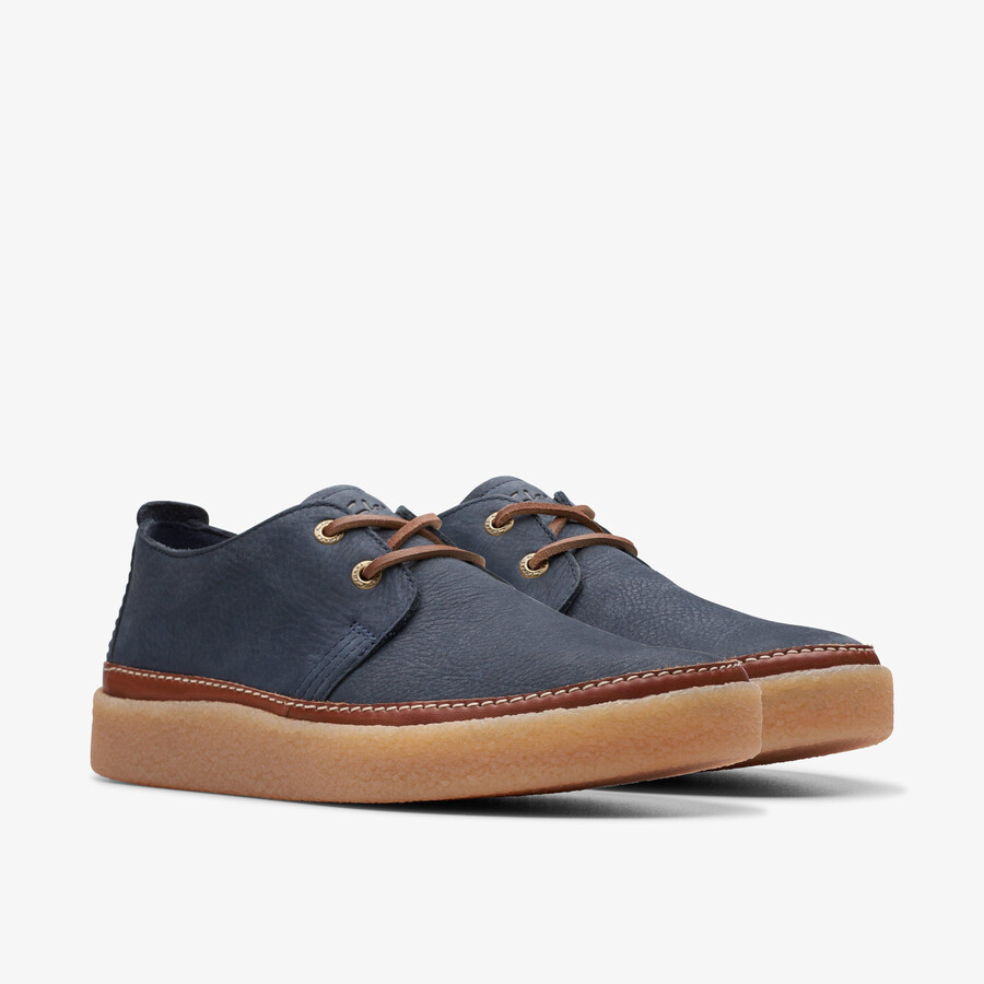 clarkwood low - marineblauw nubuck