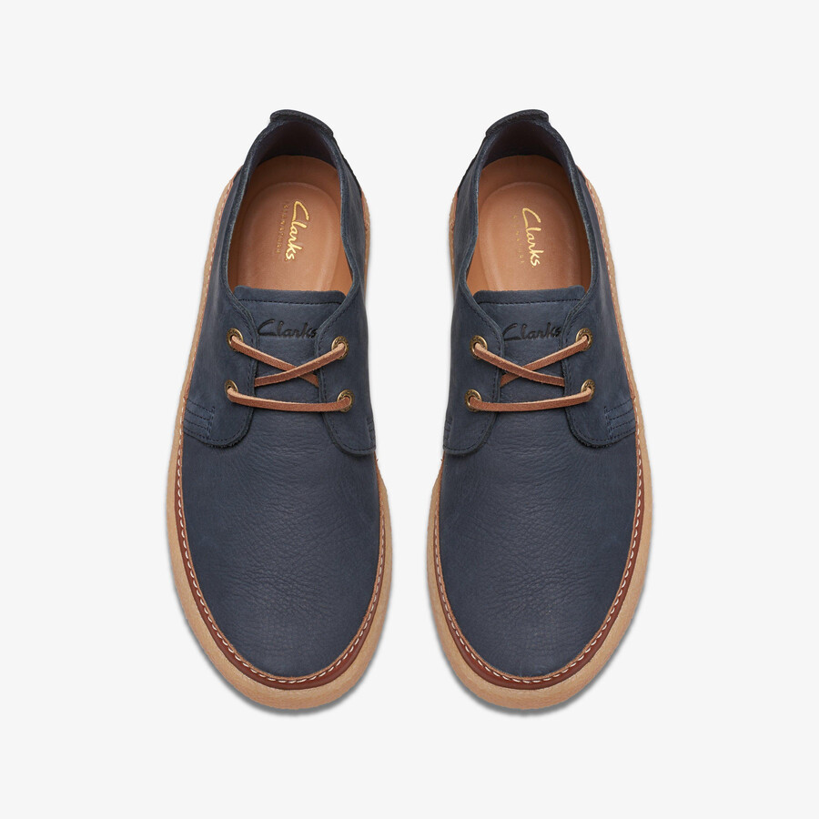 clarkwood low - marineblauw nubuck
