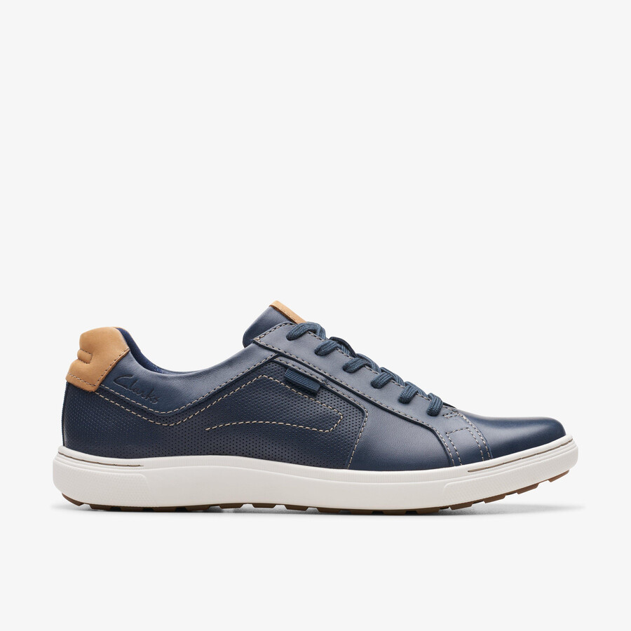 mapstone lace - marineblauw leer