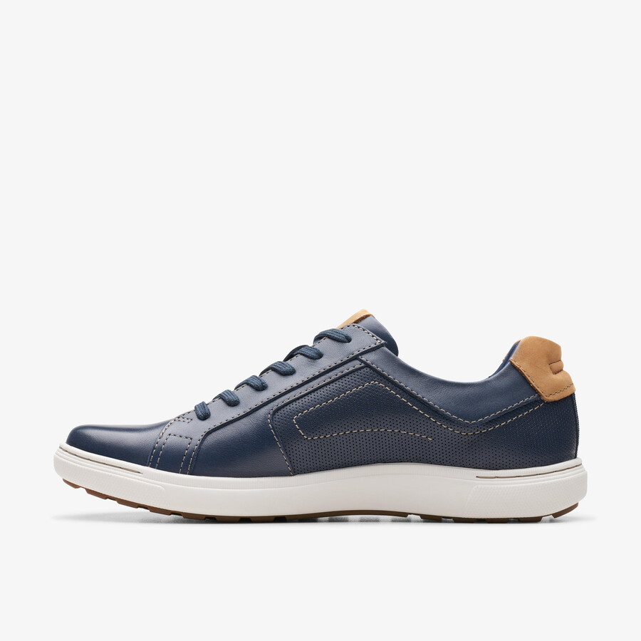 mapstone lace - marineblauw leer