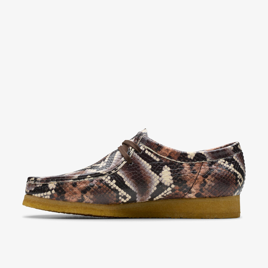 wallabee - bruine slangenprint