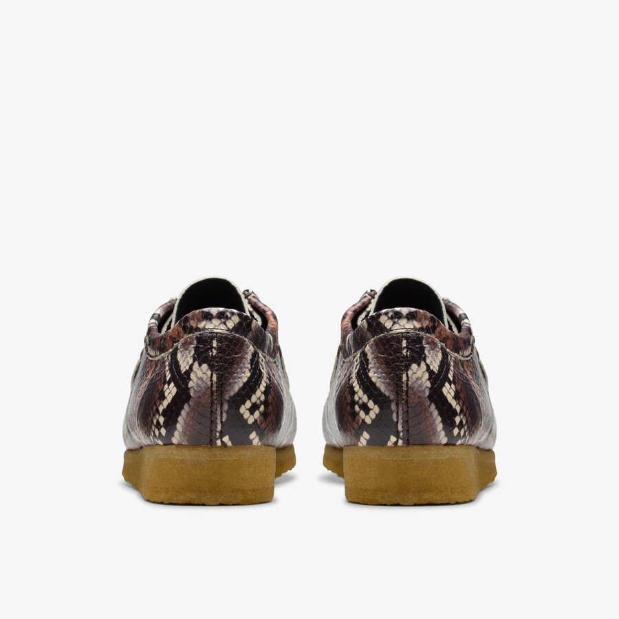 wallabee - bruine slangenprint