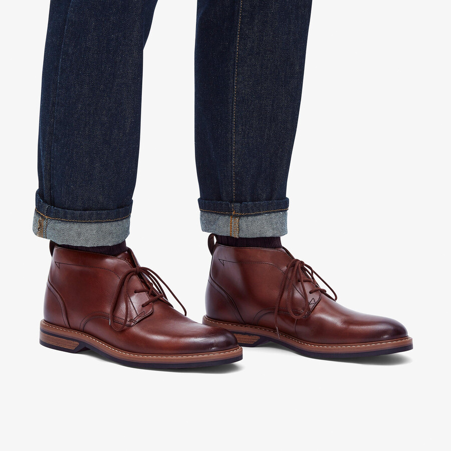 aldwin chukka - middenbruin leer