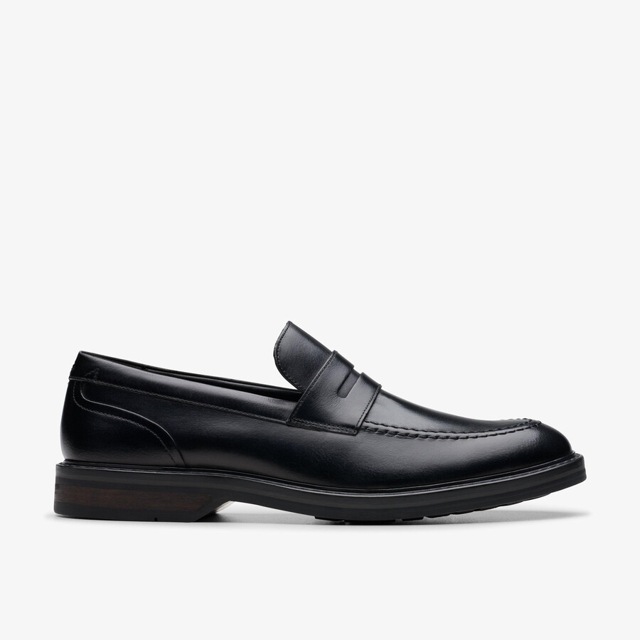 aldwin step loafer - zwart leer