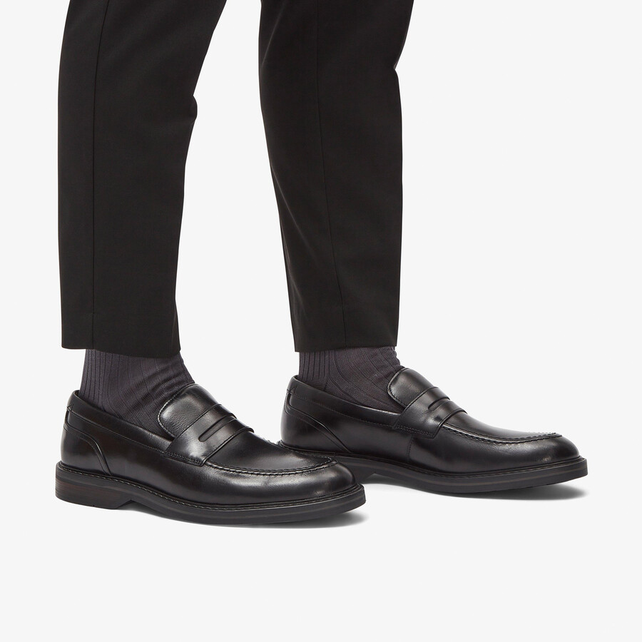 aldwin step loafer - zwart leer