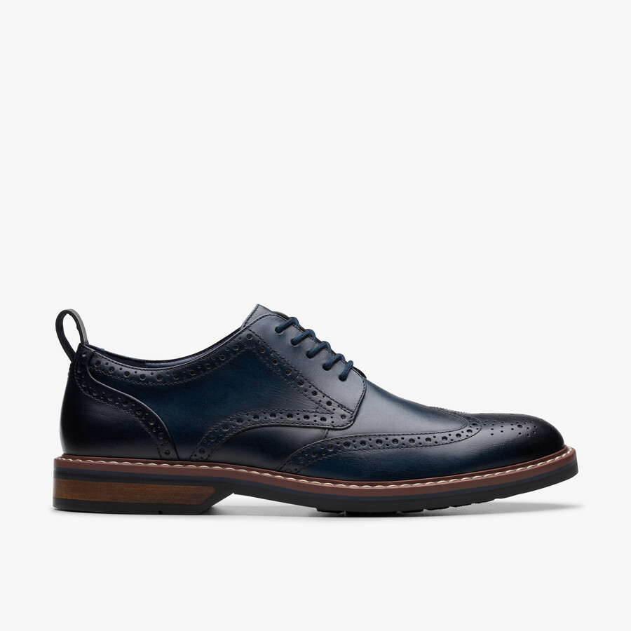 aldwin limit brogue - marineblauw leer