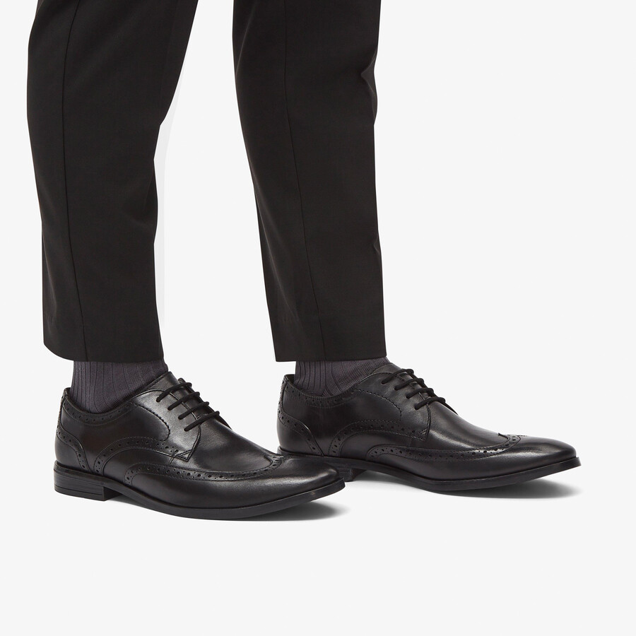 brandon limit brogue - zwart leer