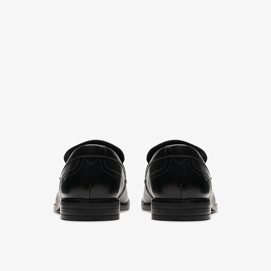 brandon step loafer - zwart leer