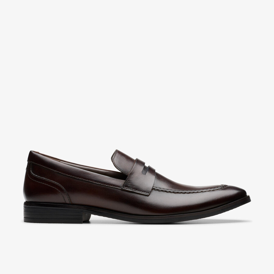 brandon step loafer - donkerbruin leer