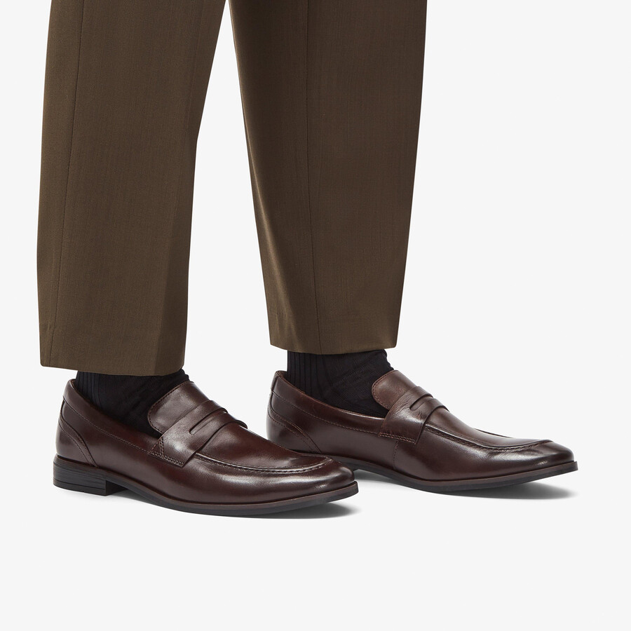 brandon step loafer - donkerbruin leer
